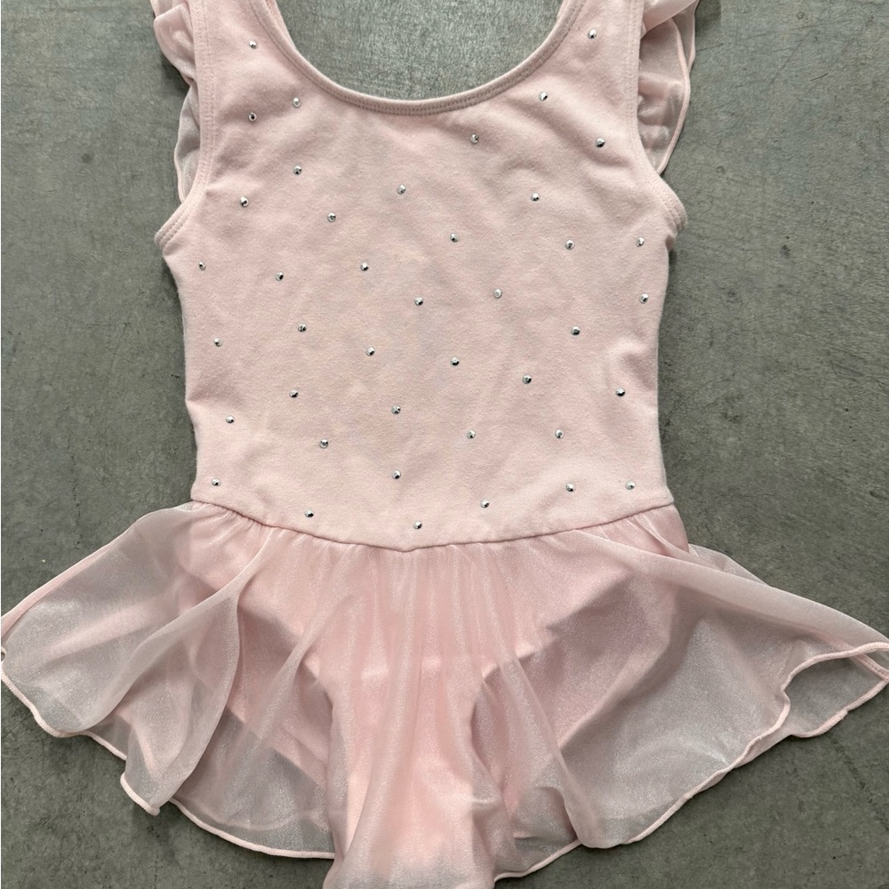 “More Than Magic” Pink Ballet Leotard w Tulle Skirt and Rhinestone Trim XS 4/5